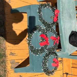 Festive Holiday Wreaths with Red Bow and bell